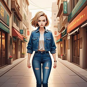 Confident Young Woman in Urban Setting