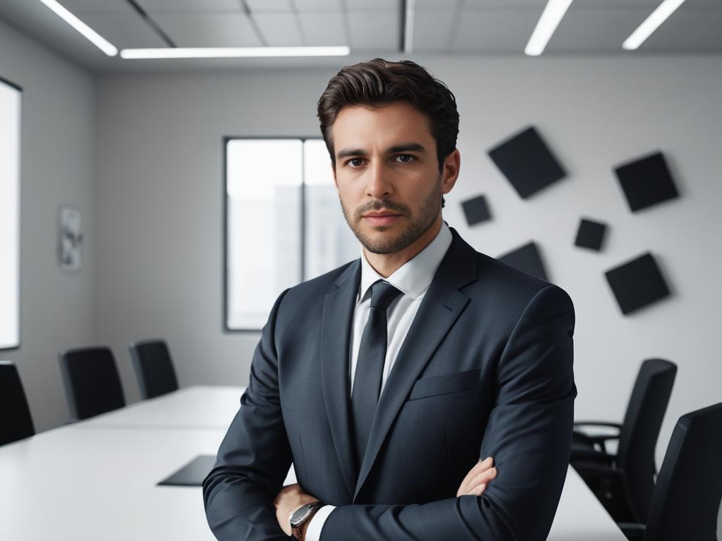 Confident Professional Man in Modern Office