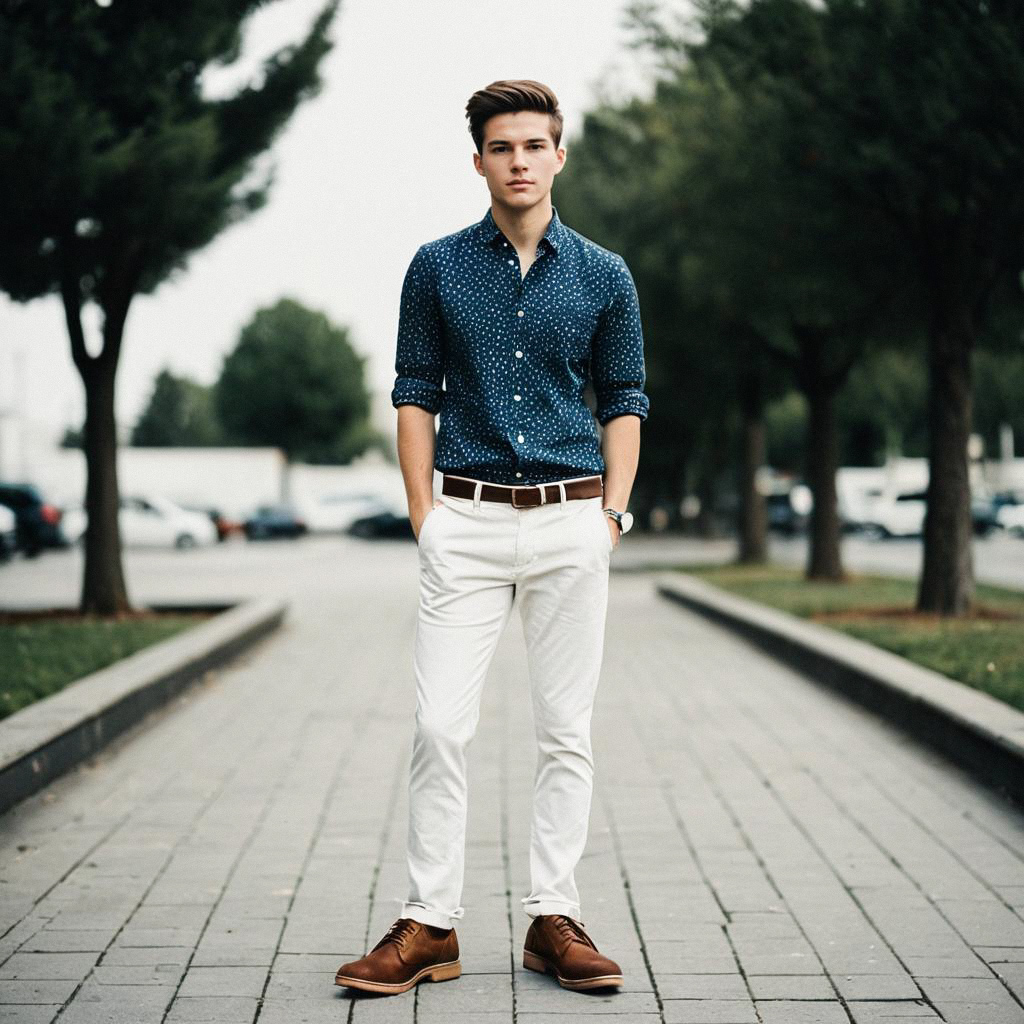 Confident Young Man in Stylish Casual Outfit