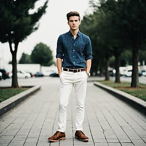 Confident Young Man in Stylish Casual Outfit