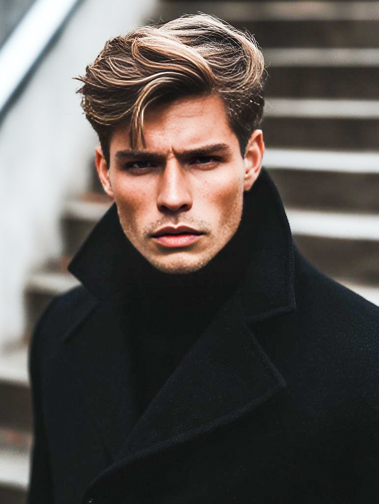 Confident Man in Black Coat