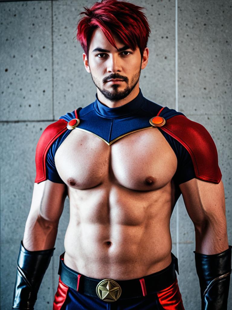 Akashi Live a Hero - Strong Male Superhero Costume Portrait