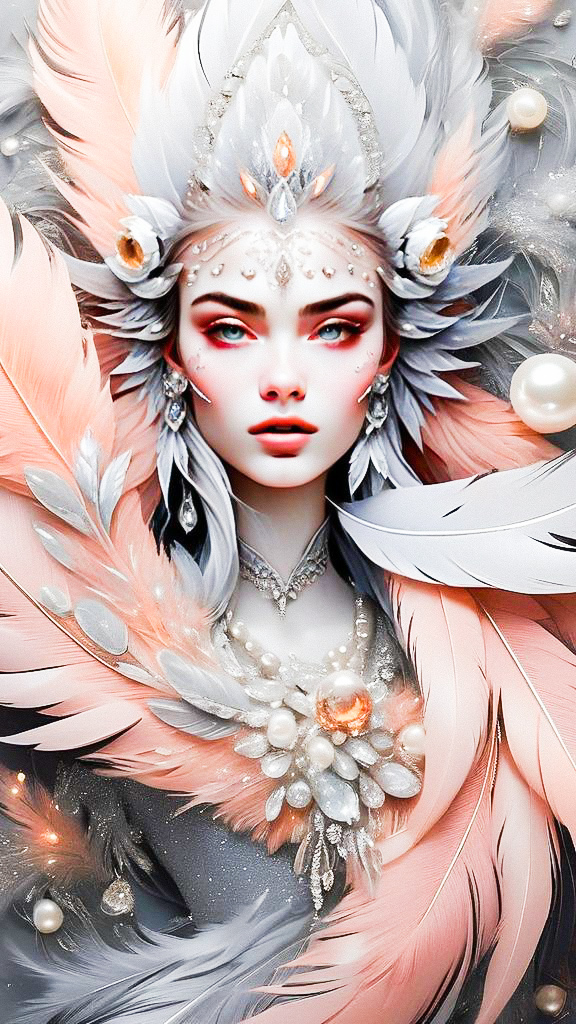 Fantasy Portrait of Woman with Elaborate Headdress Fantasy Portrait of Woman with Elaborate Headdress
