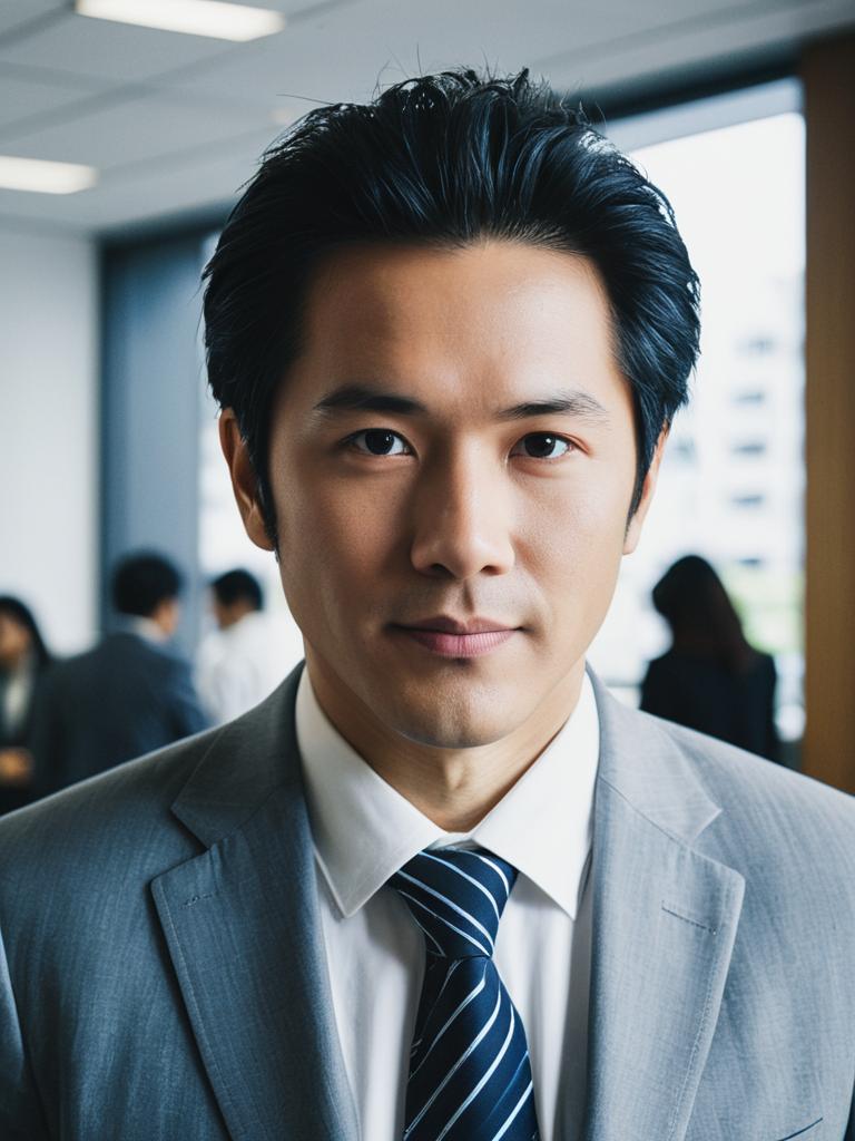 Professional Asian Businessman in Modern Office Environment