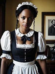 Woman in Django Unchained Maid Costume Photorealistic Historical