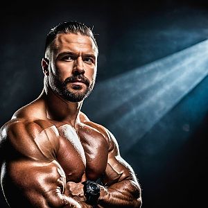 Muscular Man in Powerful Pose