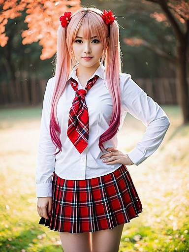 Momosuzu Nene Casual Schoolgirl Outfit Outdoor Portrait