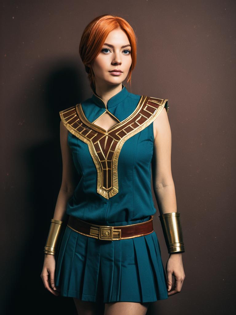 Realistic Cosplay Woman Wearing Petra Leyte Costume
