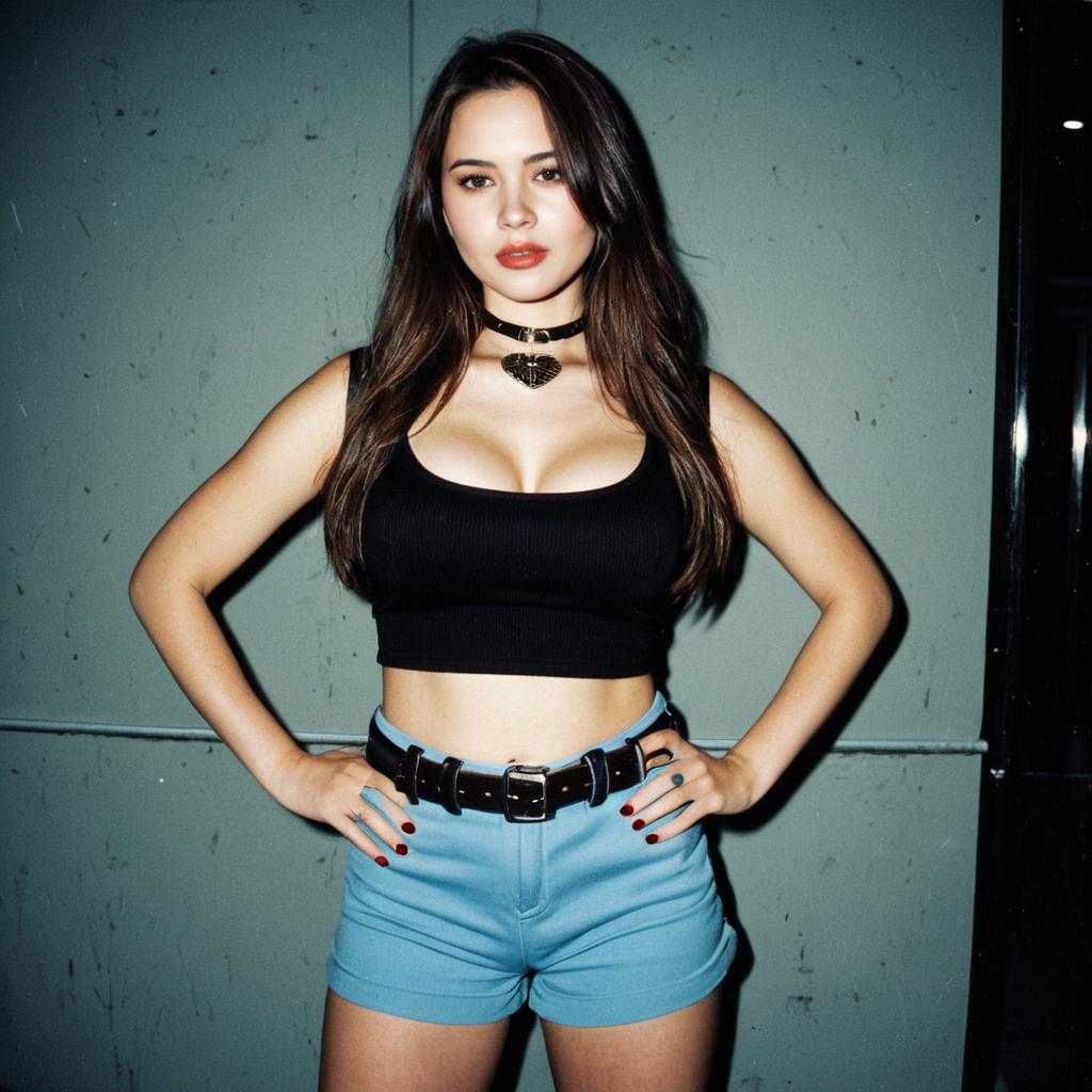 Confident Woman in Stylish Club Attire Confident Woman in Stylish Club Attire