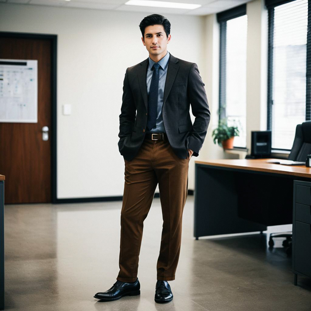 Confident Young Man in Modern Office Confident Young Man in Modern Office