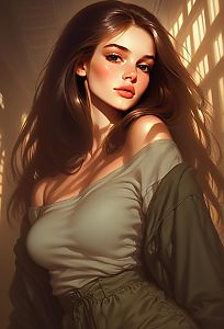 Portrait of a Young Woman in Golden Light