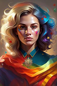Colorful Woman with Pride and Individuality