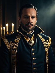Man in Historical Grant Costume at Festival Cosplay Portrait