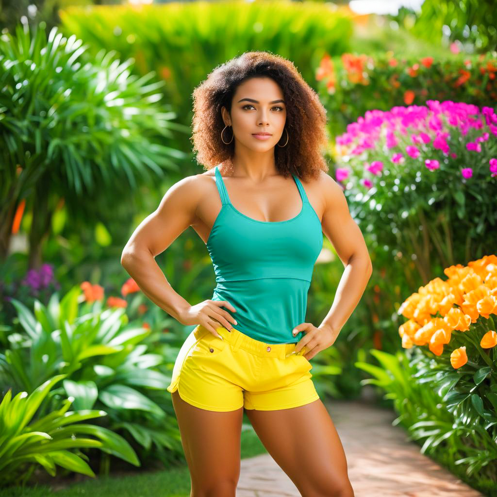 Confident Woman in Bright Garden