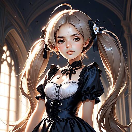 Hakozaki Serika Gothic Lolita Anime Style Illustration