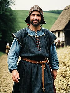 Medieval Peasant Costume Man in Traditional Rural Attire