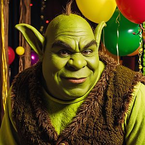 Man in Fantasy Costume with Balloons