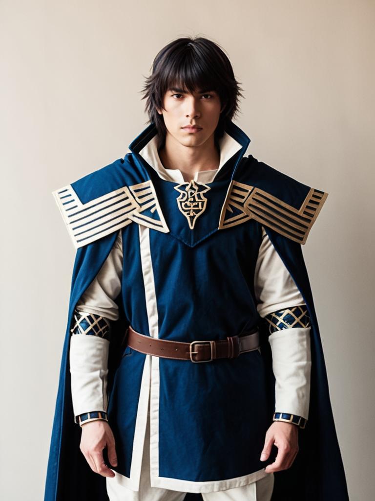 Realistic Man Cosplay Wearing Sieg Costume Fantasy Outfit