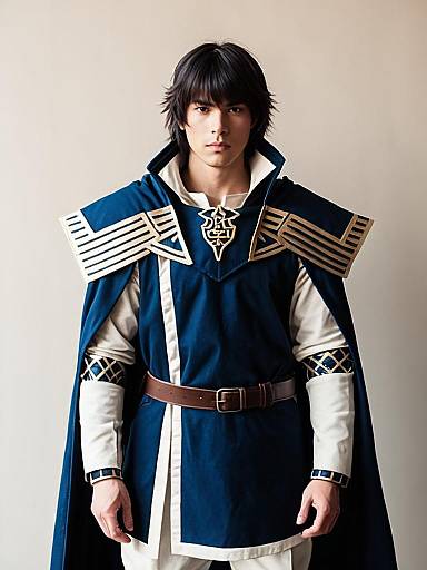 Realistic Man Cosplay Wearing Sieg Costume Fantasy Outfit
