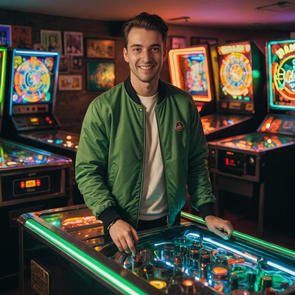 Confident Young Man by Neon Pinball Machine