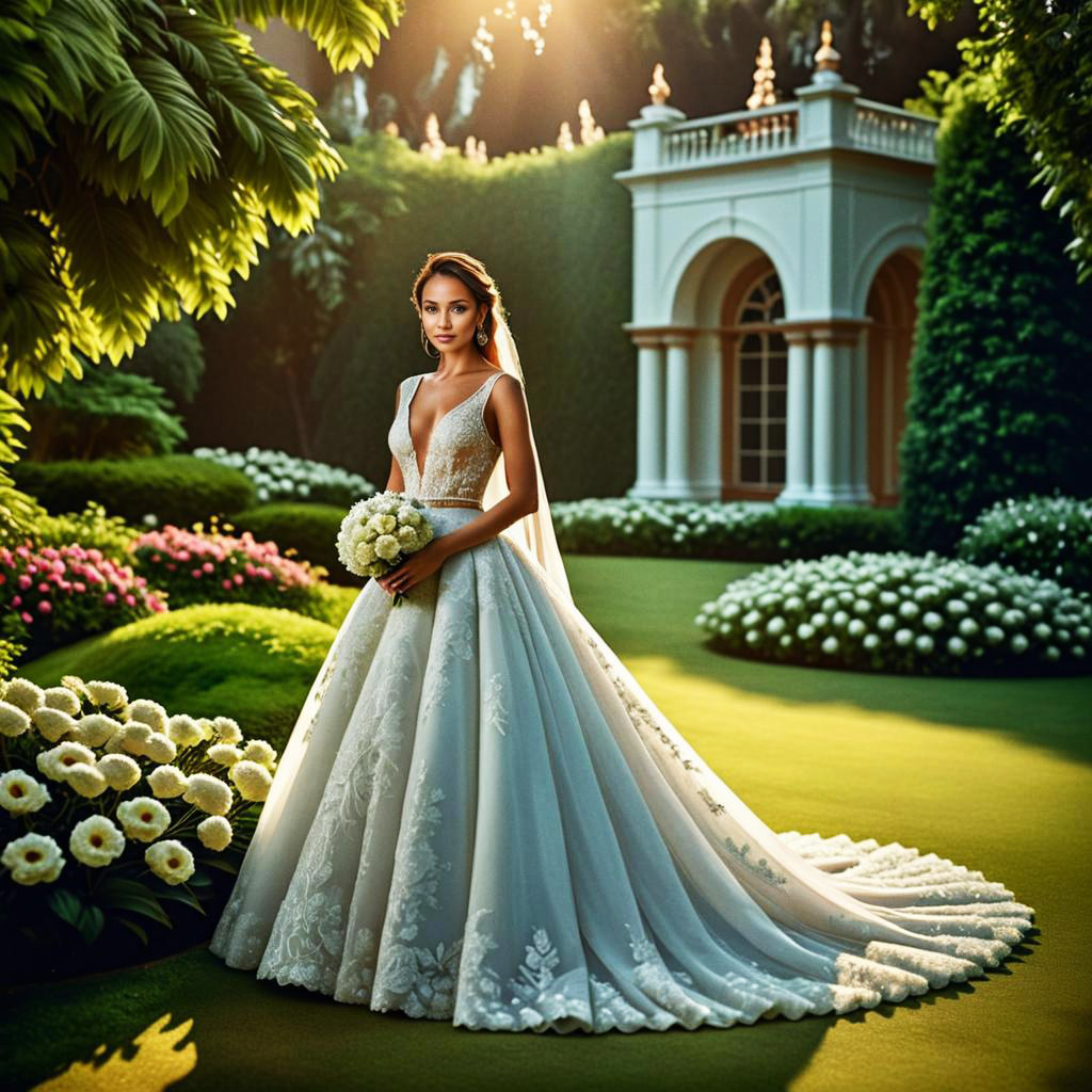 Elegant Bride in Garden