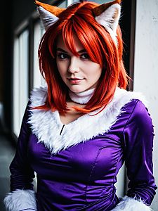 Realistic Woman Cosplay as Blaze the Cat from Archie Comics