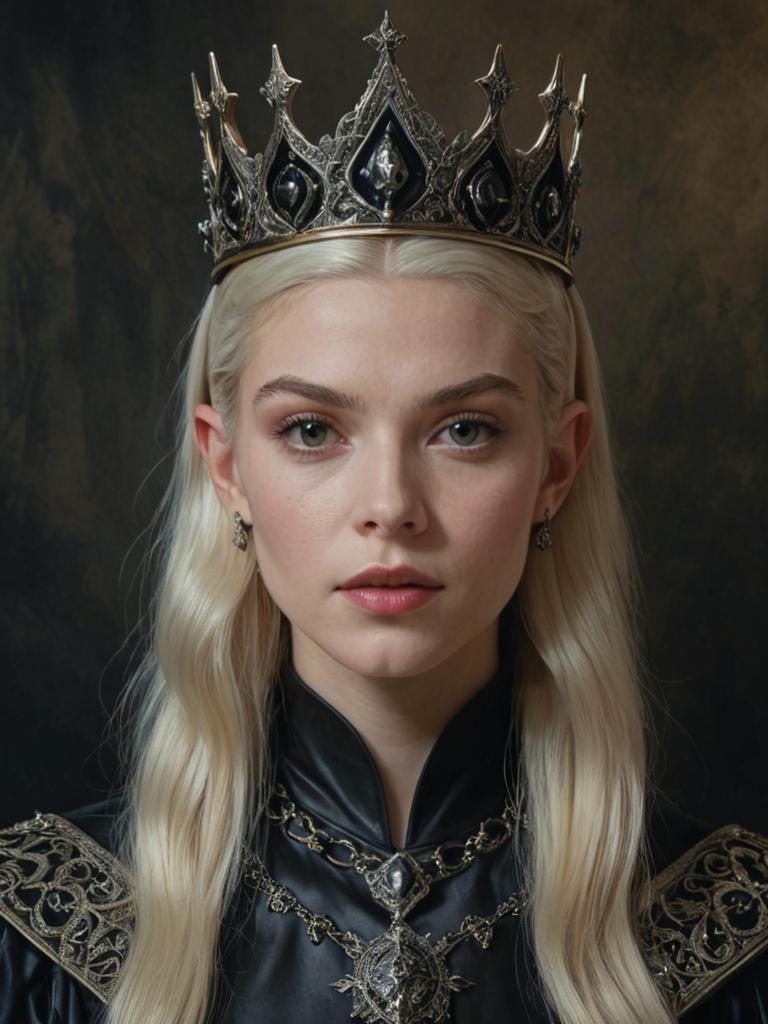 Regal Portrait of Hunter Schafer in Black Wax Crown