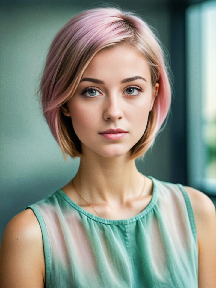 Woman with Pink Hair - Natural Beauty and Confidence