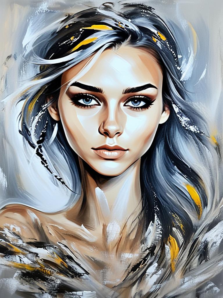 Vibrant Portrait of a Woman with Blue Eyes