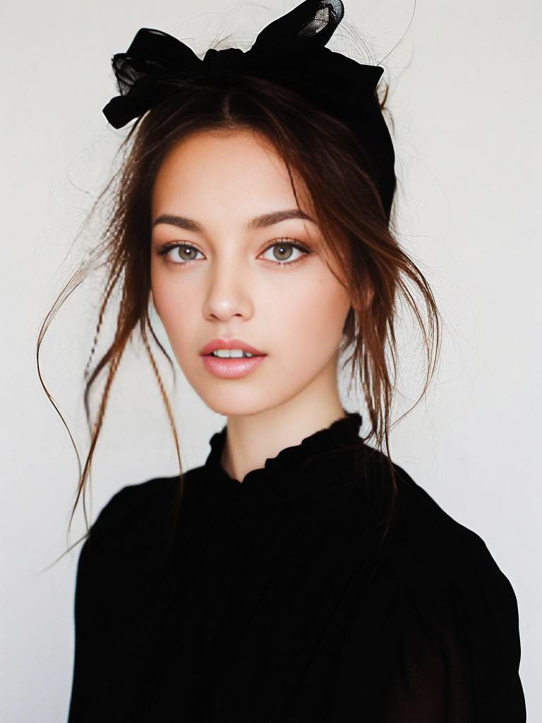 Stylish Young Woman in Black Outfit