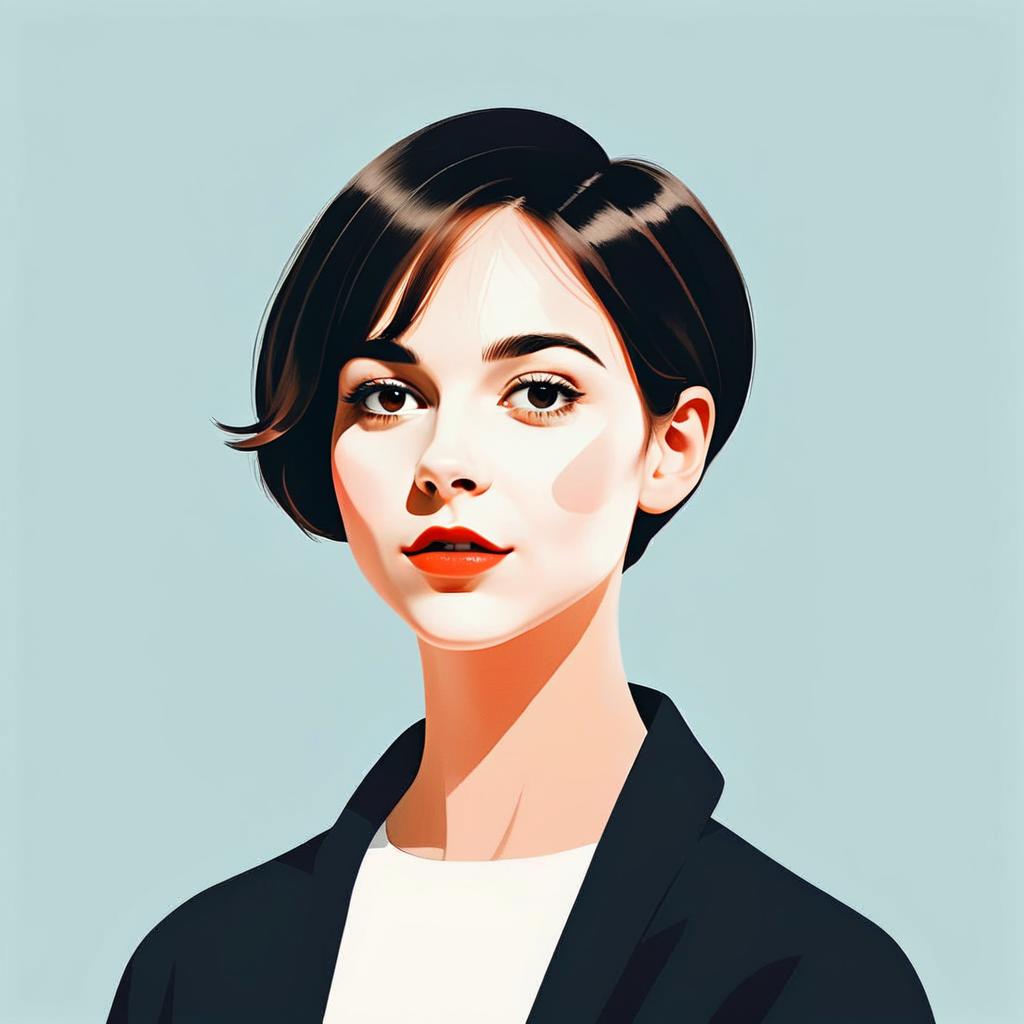 Confident Young Woman with Bob Haircut Confident Young Woman with Bob Haircut