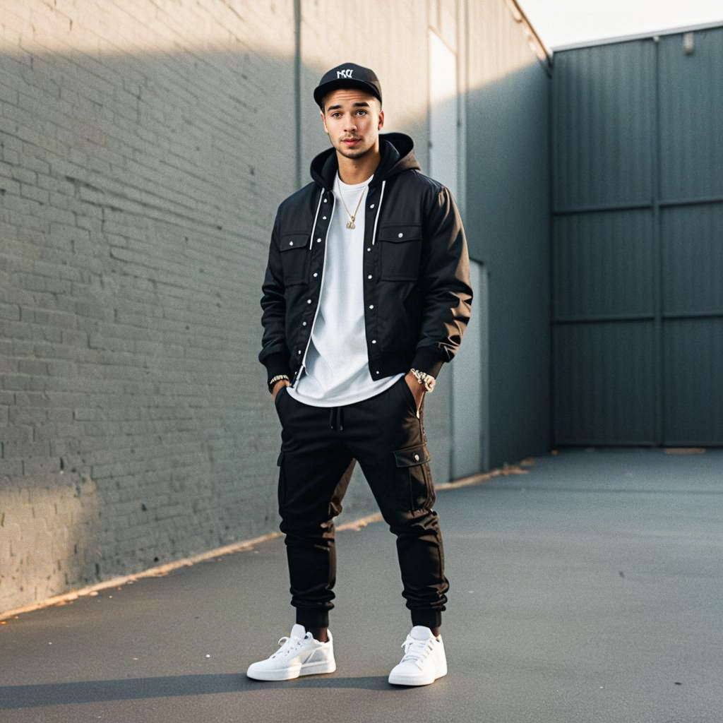 Stylish Young Man in Urban Streetwear