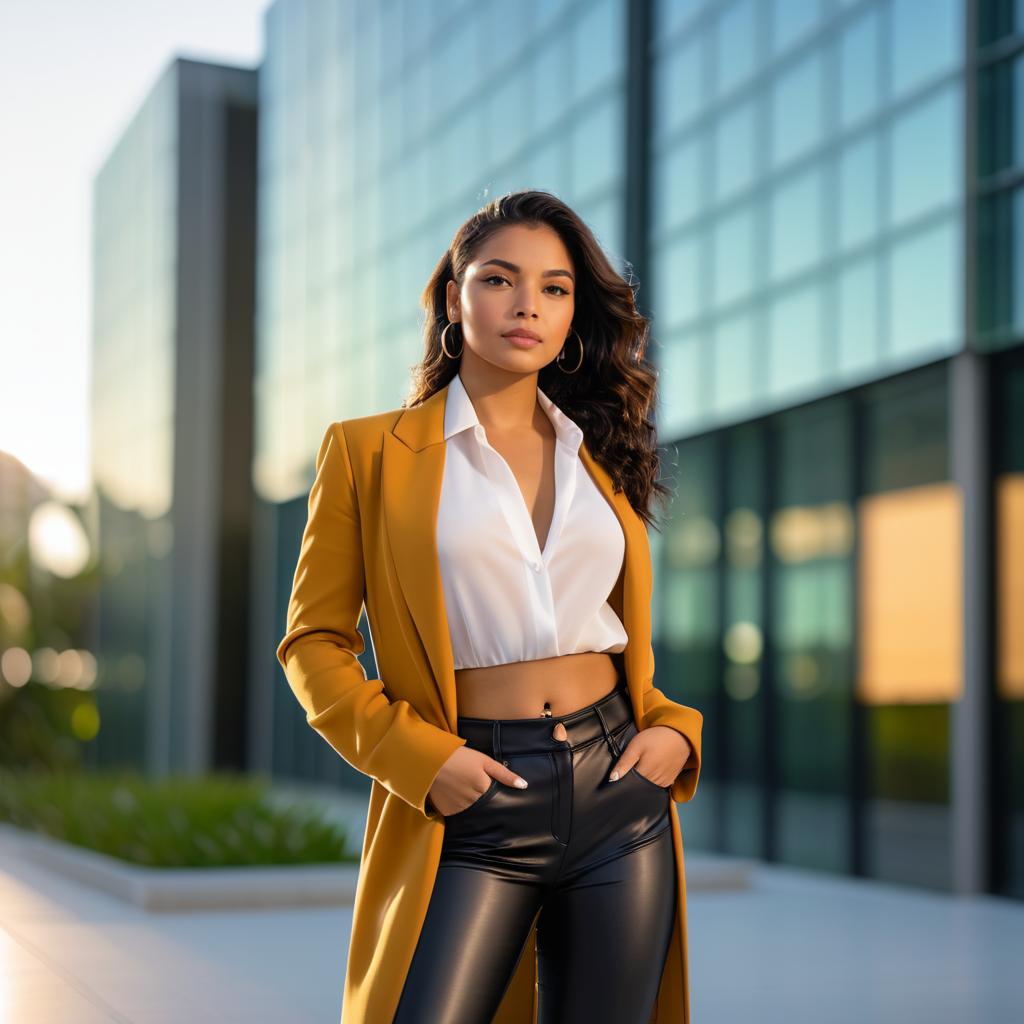 Confident Woman in Yellow Blazer