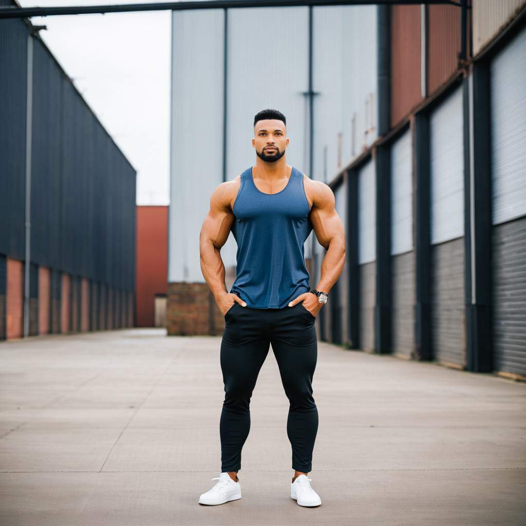 Confident Man in Stylish Athletic Outfit