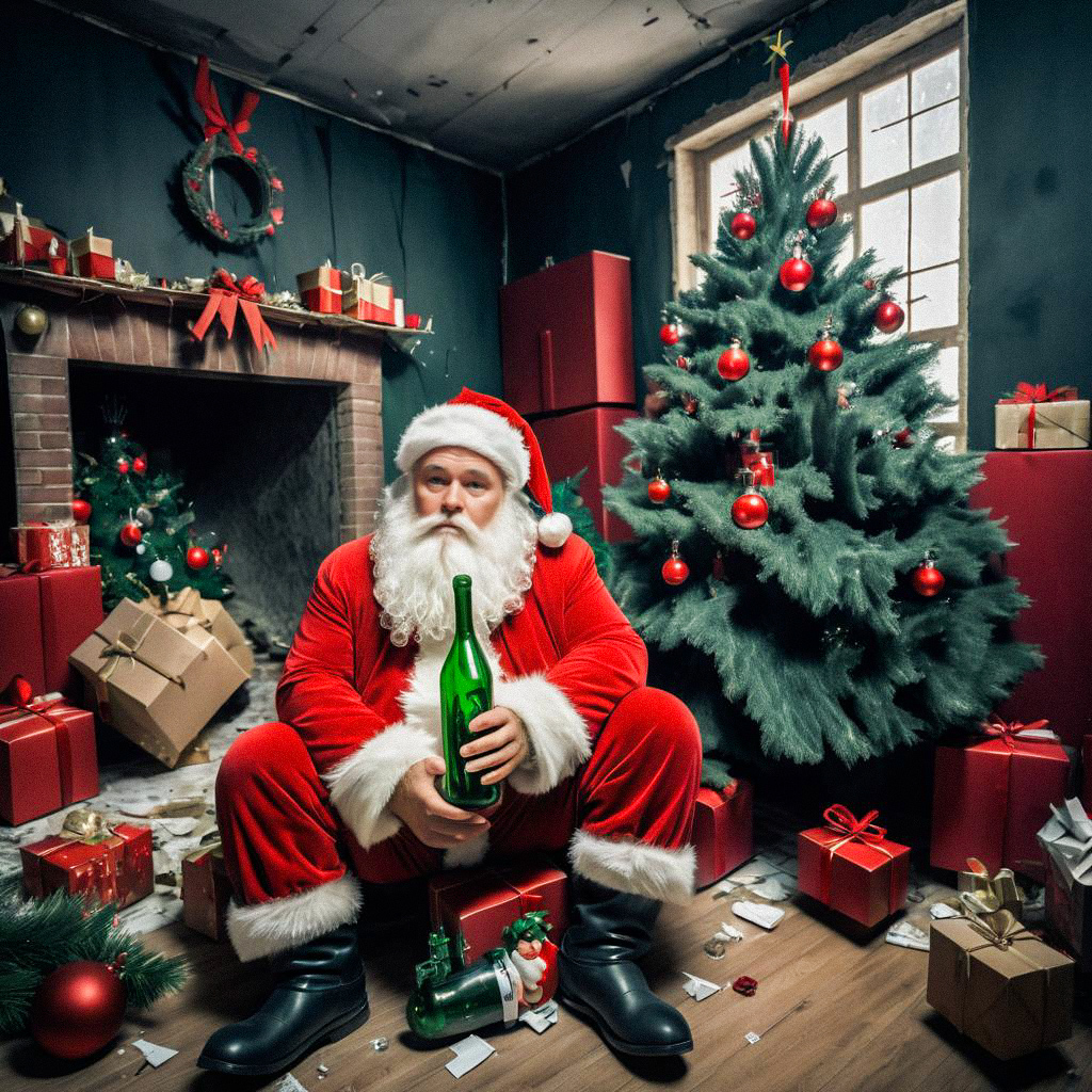 Festive Santa Claus with Presents