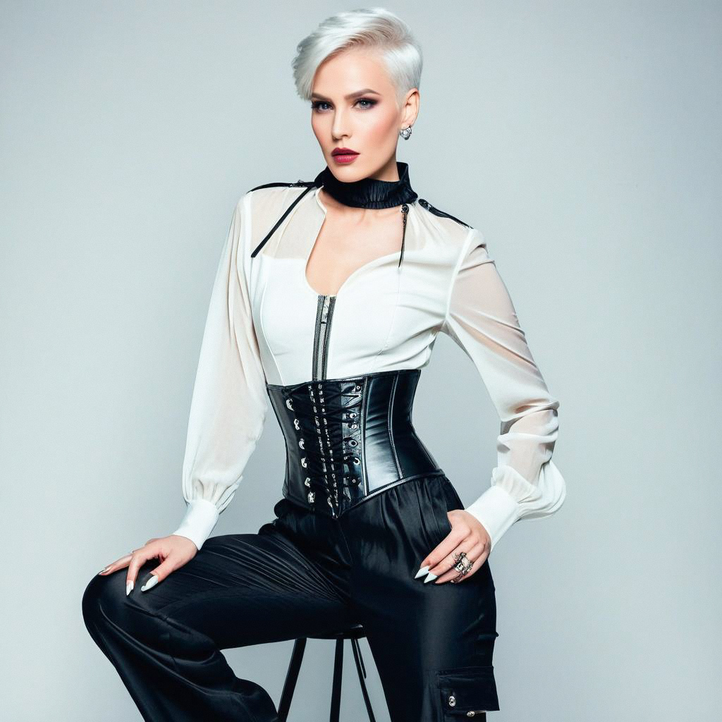 Confident Woman in Vintage-Inspired Fashion Confident Woman in Vintage-Inspired Fashion