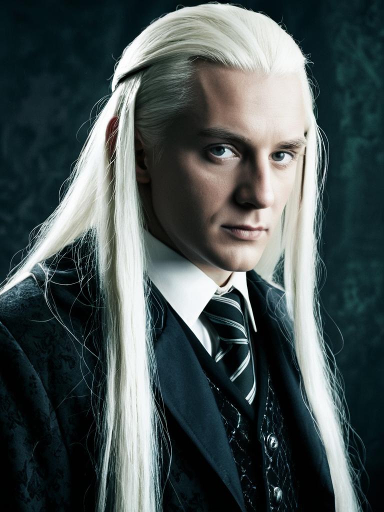 Man in Harry Potter Lucius Malfoy Costume Photorealistic Portrait