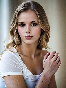 Elegant Young Woman with Blonde Hair