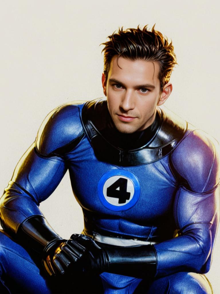 Man in Mr. Fantastic Costume - Marvel Superhero