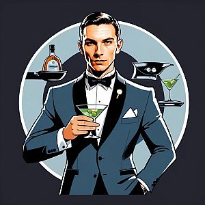 Sophisticated Man in Tuxedo with Martini