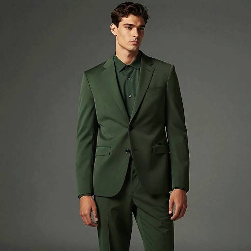 Modern Olive Green Suit Fashion for Young Men Gen Z Style