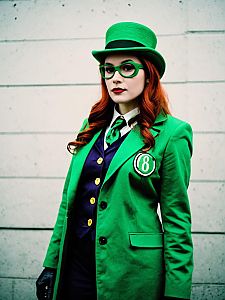 Woman in Riddler Costume Cosplay Festival Portrait
