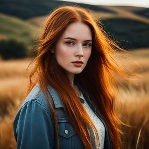 Young Woman in Golden Field