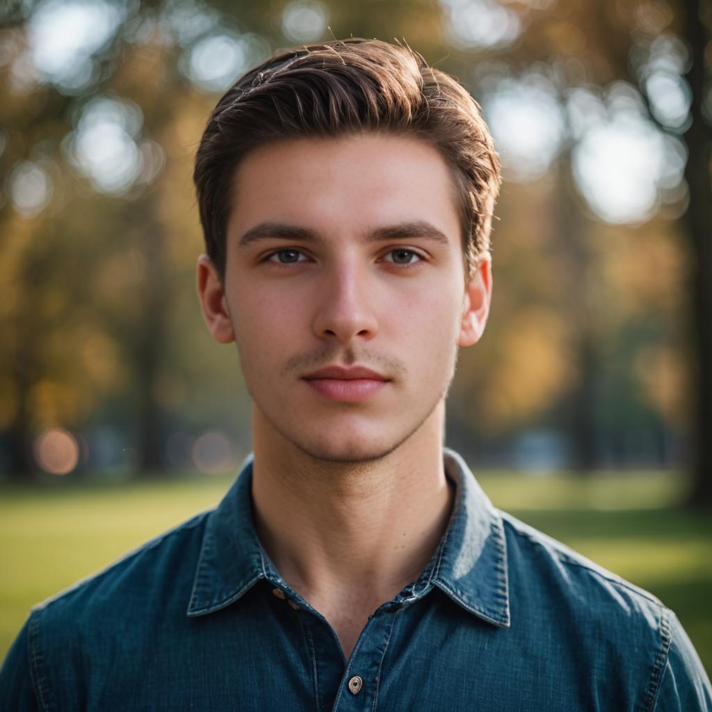 Confident Young Man in Autumn