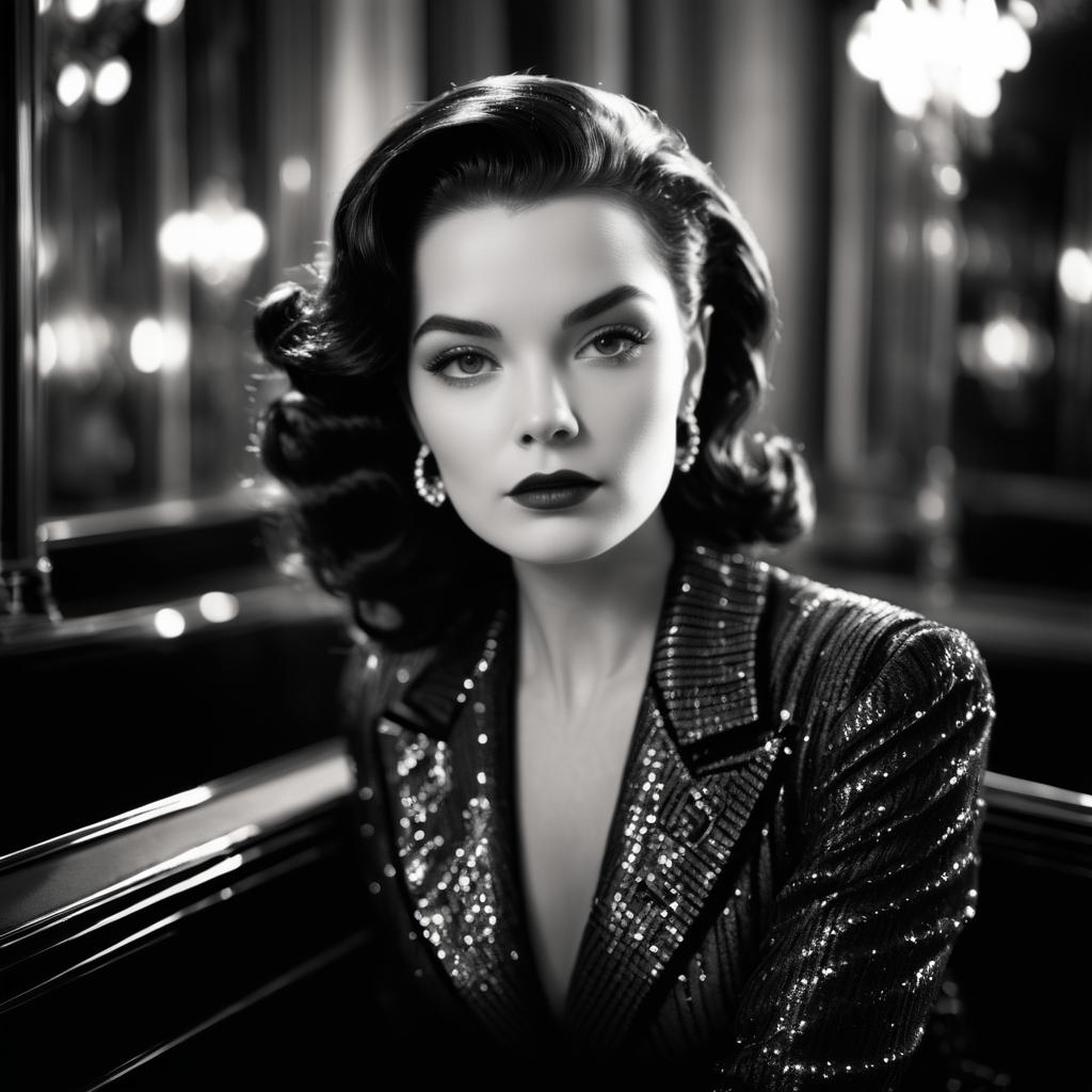 Elegant Vintage Hollywood Glamour Woman