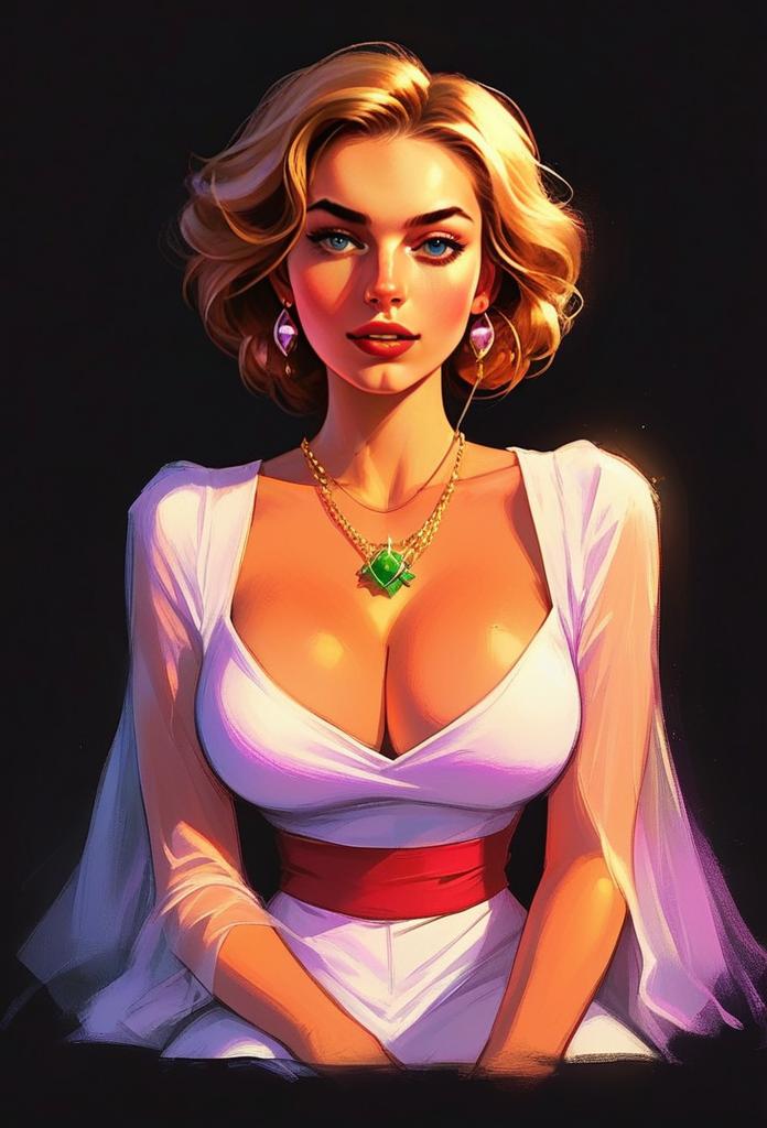 Confident Woman Portrait with Blond Hair and Blue Eyes