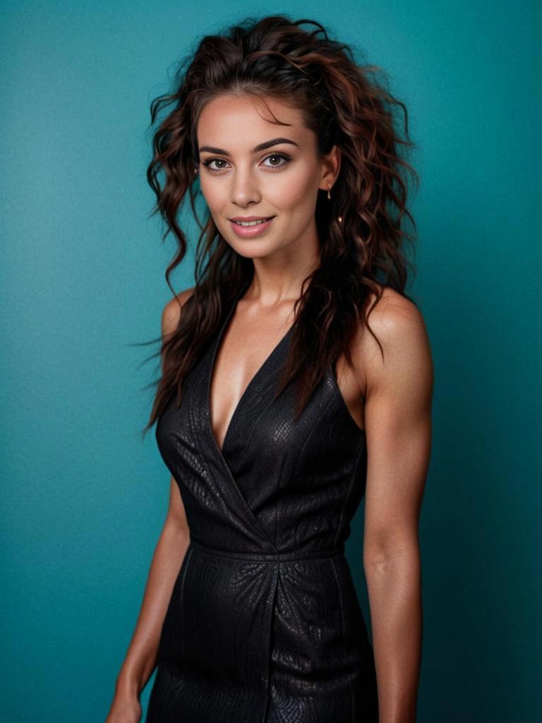 Portrait of Confident Woman in Black Dress