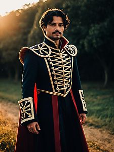 Man in Petelgeuse Romanee Conti Cosplay Costume Outdoors