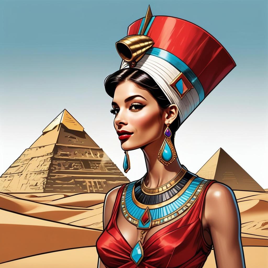 Regal Woman in Ancient Egyptian Attire