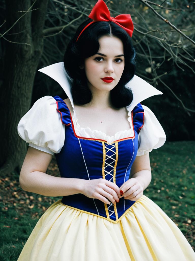 Fairytale Woman in Vintage Costume Outdoors